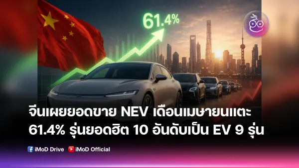ยอดขายรถยนต์พลังงานใหม่ในจีนพุ่งสร้างประวัติศาสตร์ แตะ 61.4% ในเดือนเมษายน – รถ EV ครอง Top 10!